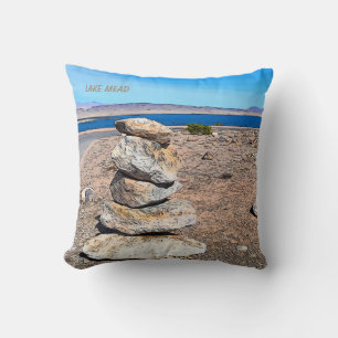 Rock Stacking Throw Pillow