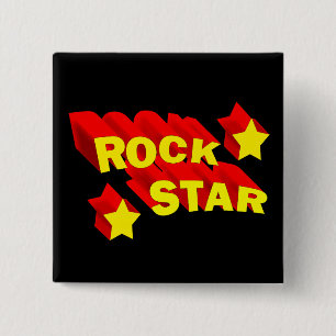 Rock Star 2 Inch Square Button