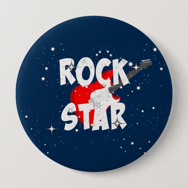 "Rock Star" 4 Inch Round Button (Front)