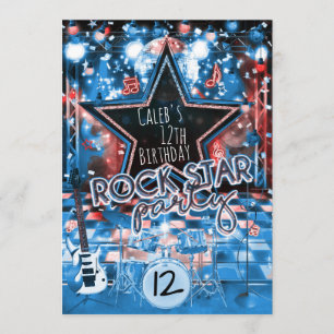 ROCK STAR Anniversaire Dance Musicale Invitation