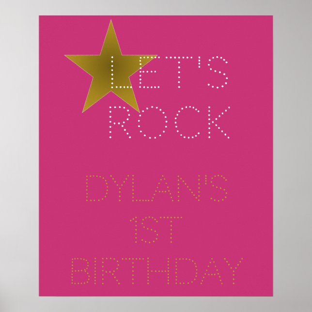 Rock Star Anniversaire de fête Bienvenue Poster Ro (Devant)