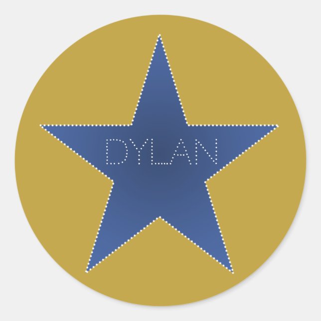 Rock Star Anniversaire Nom de fête Stickers Blue G (Devant)