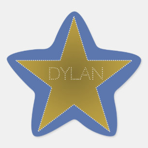 Rock Star Anniversaire Nom de fête Stickers Blue G