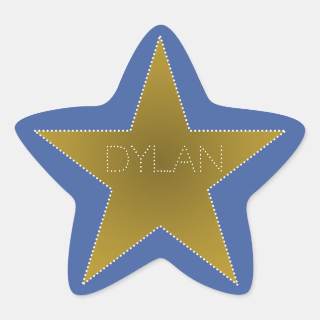 Rock Star Anniversaire Nom de fête Stickers Blue G (Devant)