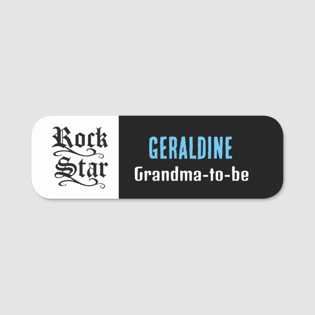Rock Star Baby Shower Name Tag (Front)