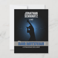 Rock Star Bar Mitzvah RSVP Reply Black Silver