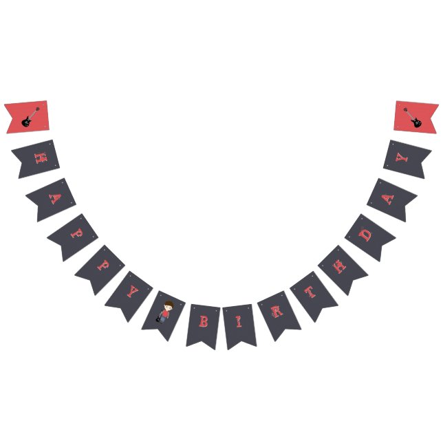 Rock Star Birthday Boy Bunting Flags (All)
