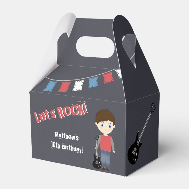 Rock Star Birthday Boy Favor Box (Front Side)