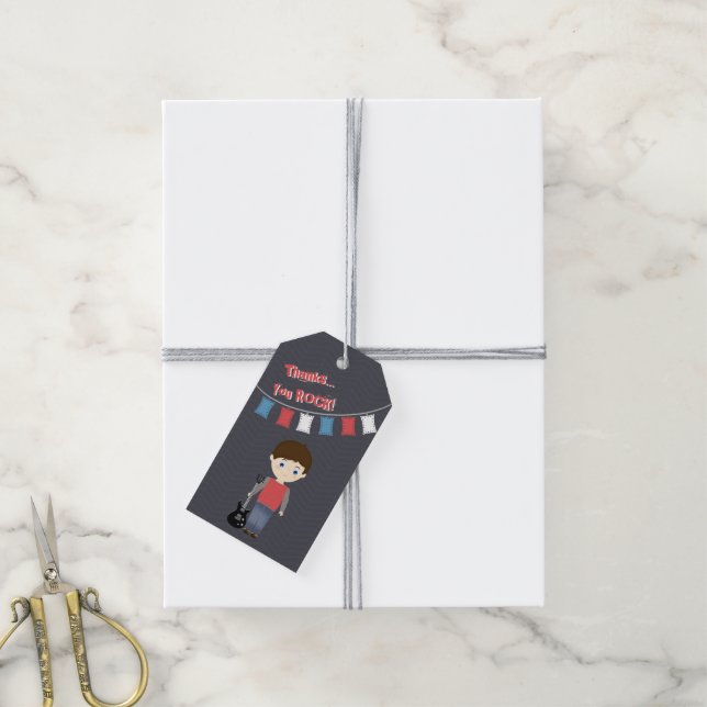 Rock Star Birthday Boy Gift Tags (With Twine)