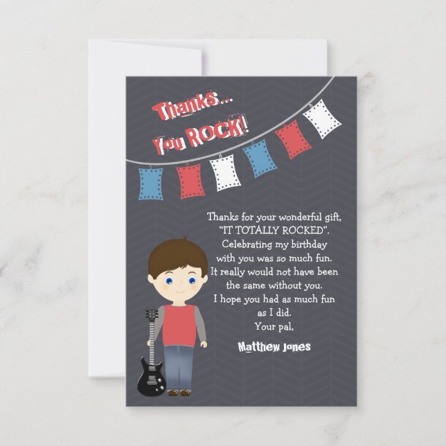 Rock Star Birthday Boy Invitation (Front)