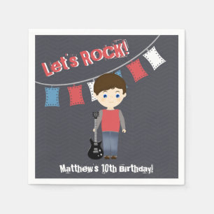 Rock Star Birthday Boy Napkin