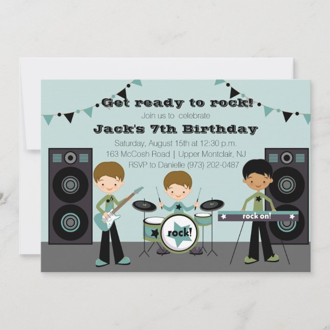 Rock Star Birthday Invitation (Front)