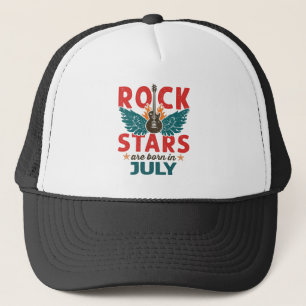 Rock Star Birthday July Rockstar Guitar Music Trucker Hat