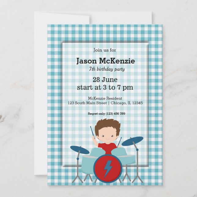 Rock Star birthday party Invitation (Front)