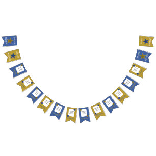 Rock Star Birthday Party Month Banner Blue Gold