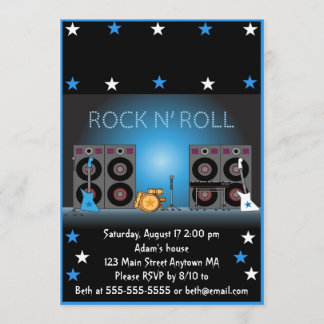 Rock Star Boy Birthday Invitation