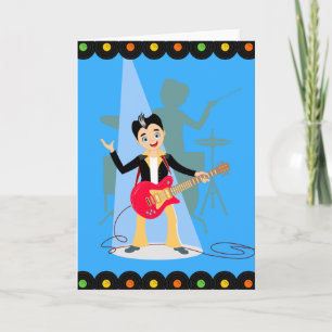 Rock Star Boy birthday party Card