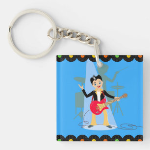 Rock Star Boy birthday party Keychain