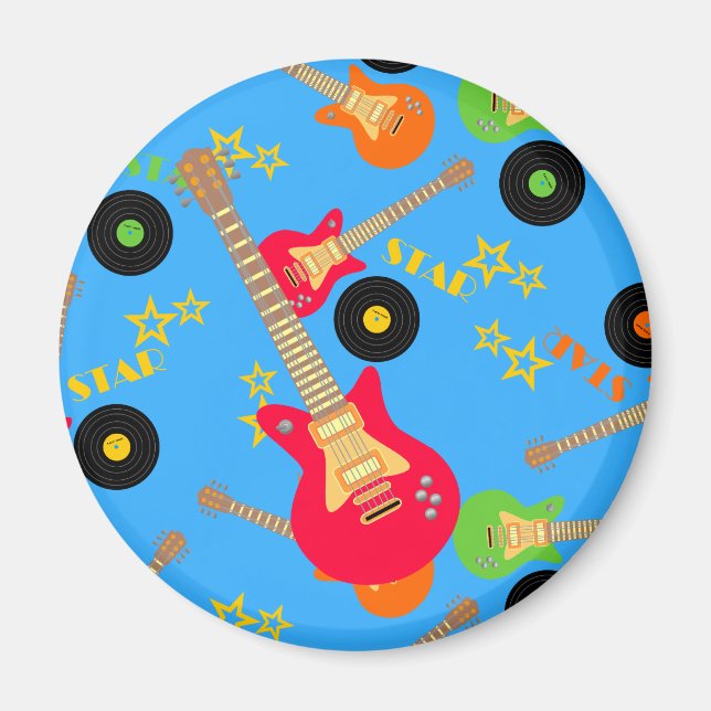 Rock Star Boy birthday party Magnet (Front)