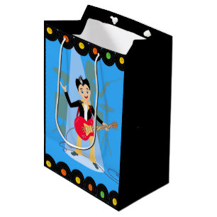 Rock star boy birthday party medium gift bag