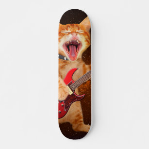 Rock star cat skateboard