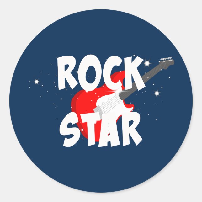 "Rock Star" Classic Round Sticker (Front)