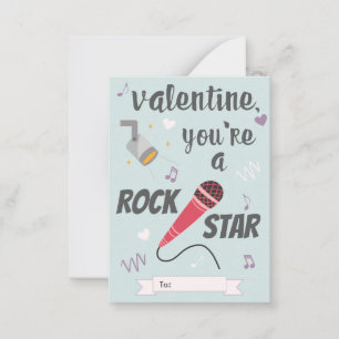 Rock Star Classroom Valentine's Day Card