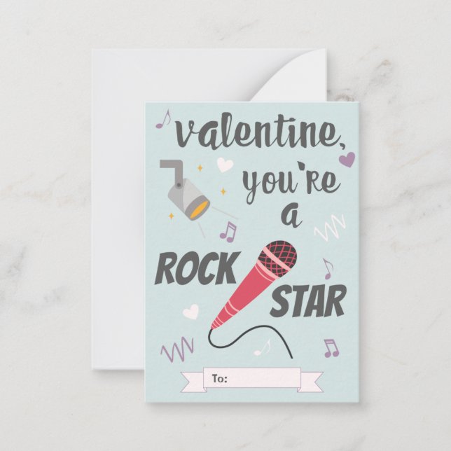 Rock Star Classroom Valentine's Day Card (Front)