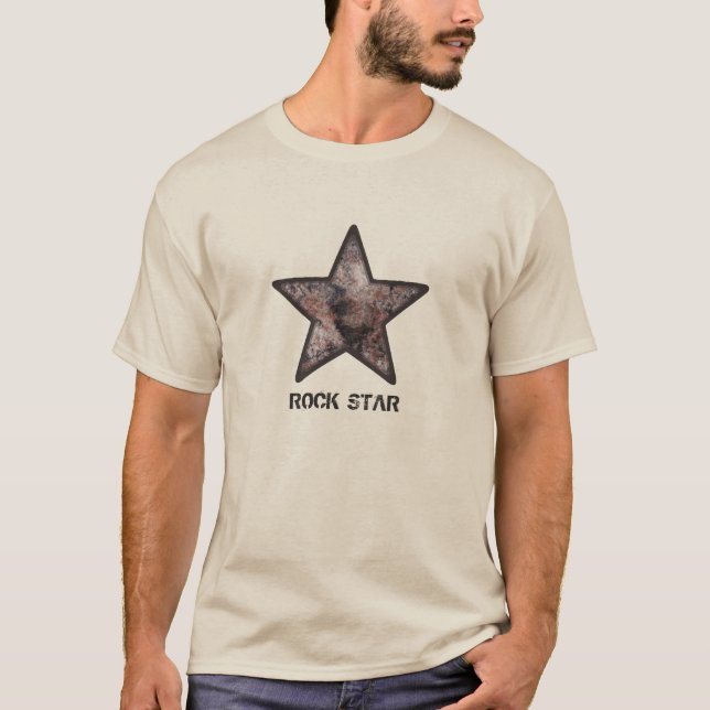 Rock Star Cool Rock Texture with Custom Text T-Shirt (Front)