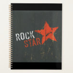 Rock Star Distressed Grunge Red Star Planner<br><div class="desc">Organize your gigs, rehearsals, and daily tasks in this rock star vintage grunge spiral planner. The cover displays a heavily distressed red star and retro typography, offering a cool and professional look for musicians and creative thinkers. Inside, you will find plenty of space to track your schedule, set goals, and...</div>