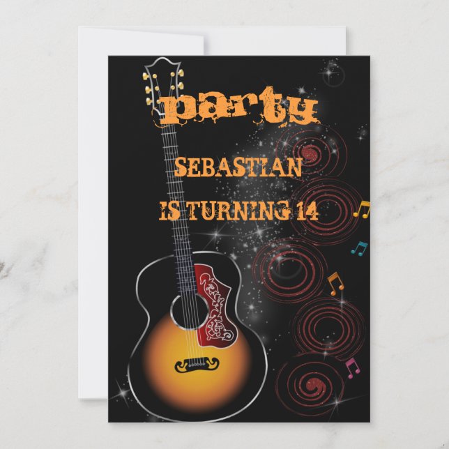 Rock Star - Einladungskarten Invitation (Front)
