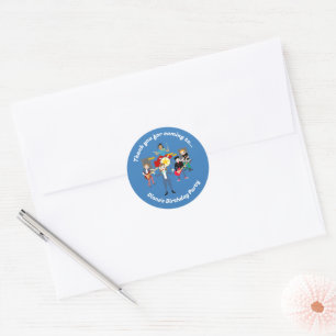 Rock Star Girl Band Birthday Party Classic Round Sticker