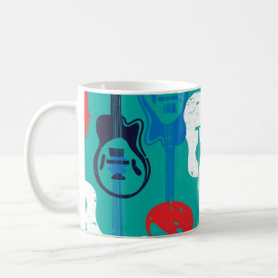 Rock Star: Grunge Guitar Pattern Coffee Mug