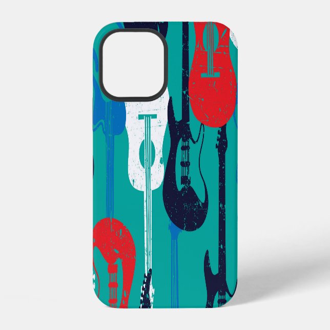 Rock Star: Grunge Guitar Pattern iPhone Case (Back)