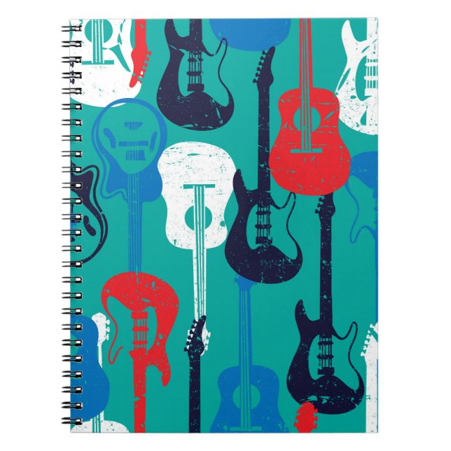 Rock Star: Grunge Guitar Pattern Notebook (Front)