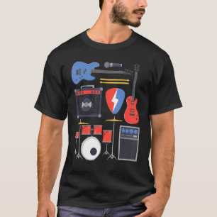Rock Star Guitar & Band Instruments Rock & Roll Mu T-Shirt