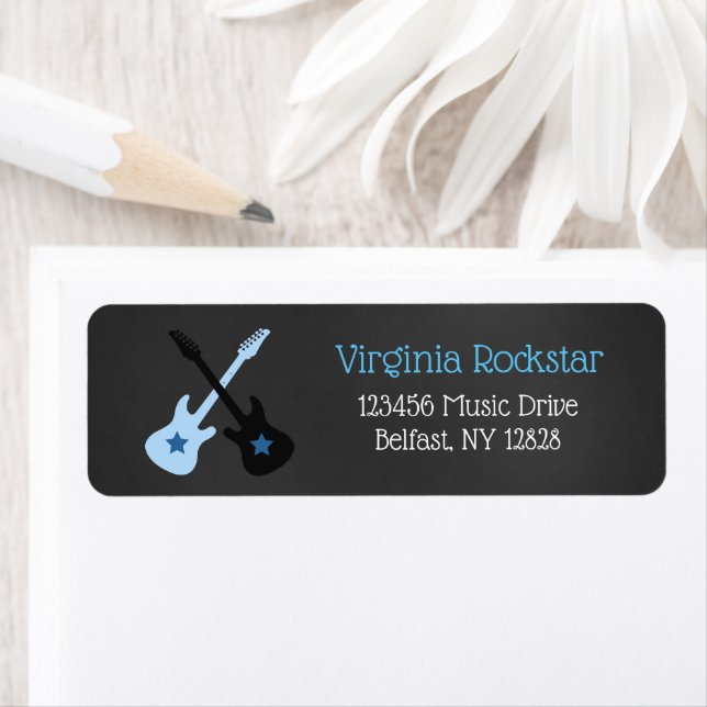 Rock Star Guitar Custom Address Labels (Insitu)