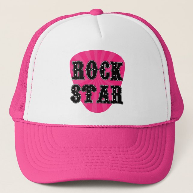 Rock Star Guitar Pick Trucker Hat (Front)