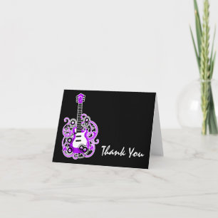 Rock Star Guitare violet et noir Merci note