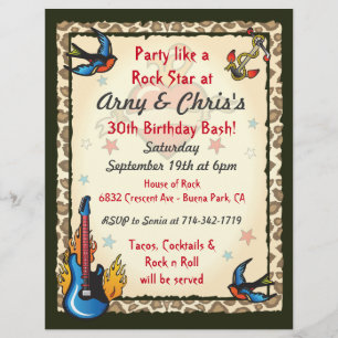 Rock Star invitation for Sonia