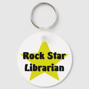 Rock Star Librarian Keychain