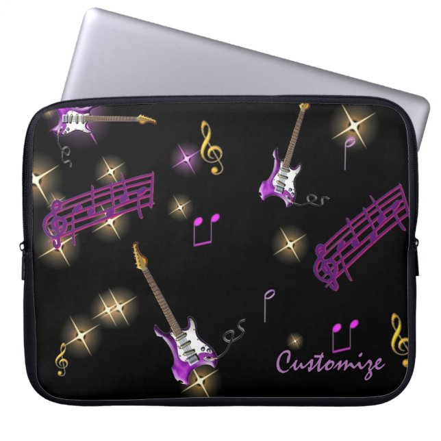 Rock Star Music Background Laptop Sleeve (Front)