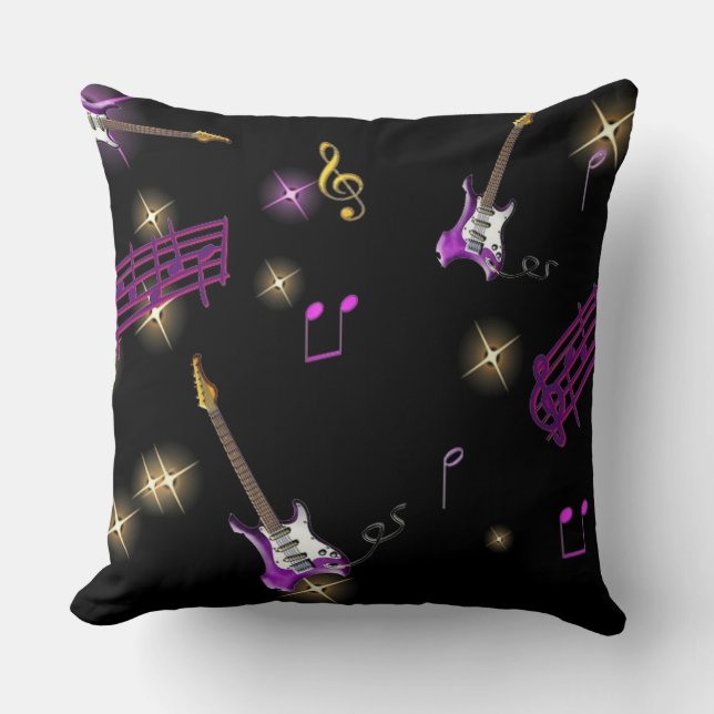 Rock Star Music Background Throw Pillow (Front)