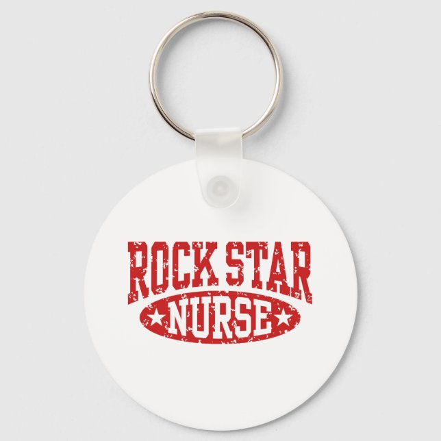 Rock Star Nurse Keychain (Front)