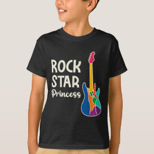 Rock Star Princess Colourful Guitar Music Lover T-Shirt