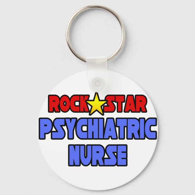 Rock Star Psychiatric Nurse Keychain (Front)