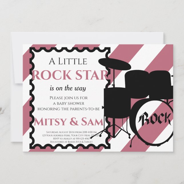 Rock Star Rock a Bye Baby Shower Invitation (Front)