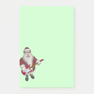 Rock Star Santa With Red Electric Guitar Post-it Notes