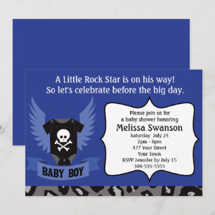 Rock Star Skull Baby Shower Invitation