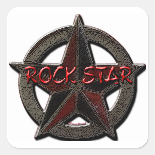 Rock Star Square Sticker (Front)